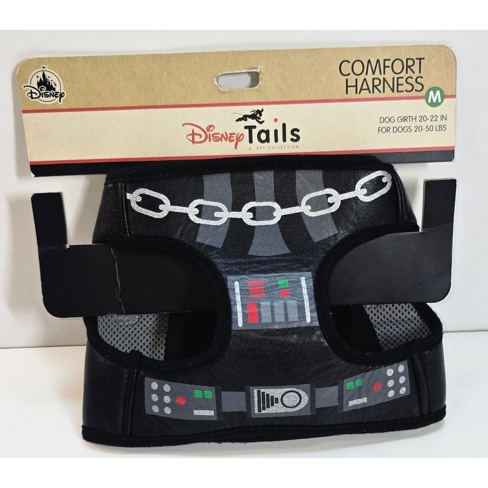 Disney Tails Star Wars Darth Vader Dog Comfort Harness Medium M Cape NWT Parks